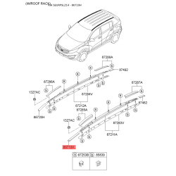 Молдинг крыши левый 87230-3W010 Mobis
