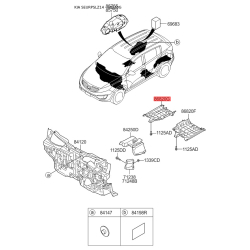 Шумоизоляция (виброизоляция) пола кузова правая 84147-2Z000 Mobis