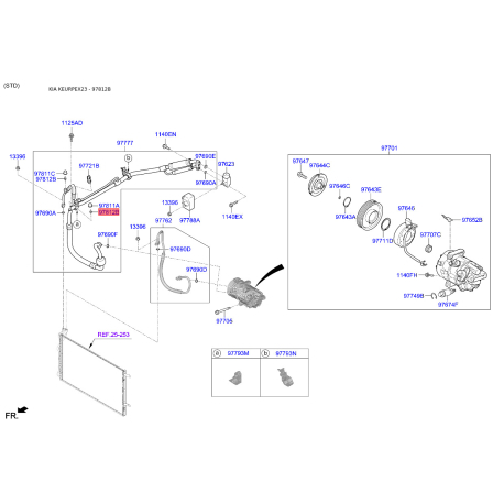Расширительный клапан, кондиционер 97812-2L000 Mobis - 978122L000 - схема с каталога 97812B, KEURPEX23 978122L000