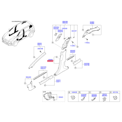Обивка (накладка) салона левая нижняя 85835-D9500WK Mobis