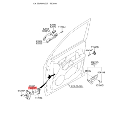 Фіксатор дверей лівий 79380-1F000 Mobis