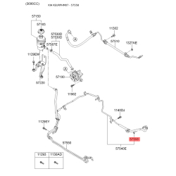 Ущільнювальне кільце (шайба) гідравлічного шланга (трубки) рульового підсилювача 57558-36000 Mobis