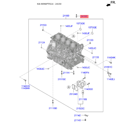 Клапан контролю тиску масла 24356-25000 Mobis - 2435625000 - схема з каталогу 24150, KKMAPTFE14 2435625000