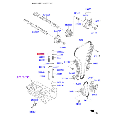 Гидрокомпенсатор 22226-2G027 Mobis - 222262G027 - схема с каталога 22226C, KRUSPJ520 222262G027