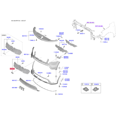 Емблема задніх та боковой дверей, капота 86353-3W500 Mobis - 863533W500 - схема з каталогу 86310T, AEURPHY20 863533W500