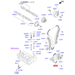 Цепь, привод маслонасоса 24322-2GGA0 Mobis