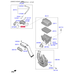 Хомут, воздушный шланг компрессора 14711-80006B Mobis