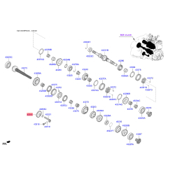 Вал промежуточный (паразитный) задней передачи 43310-26000 Mobis