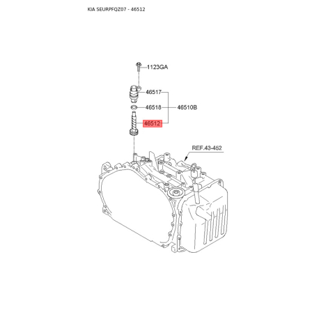 Шестерня спидометра ведомая и ведущая 46512-39800 Mobis - 4651239800 - схема с каталога 46512, SEURPFQZ07 4651239800