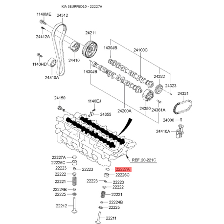Гідрокомпенсатор 22227-23620 Mobis - 2222723620 - схема з каталогу 22227A, SEURPED10 2222723620