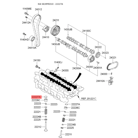 Гідрокомпенсатор 22227-23636 Mobis - 2222723636 - схема з каталогу 22227A, SEURPED10 2222723636