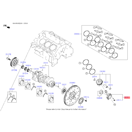 Шатун 23510-2G450 Mobis - 235102G450 - схема с каталога 23510, KRUSPJ520 235102G450