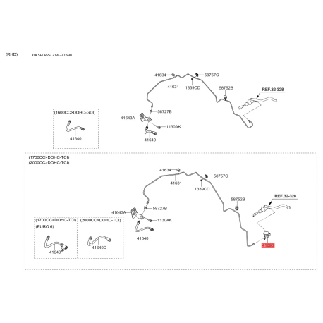 Клапан регулювальний приводу зчеплення 41690-2S005 Mobis - 416902S005 - схема з каталогу 41690, SEURPSLZ14 416902S005