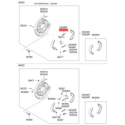 Пружина стяжна верхня колодок стоянкового гальма 58268-3A000 Mobis