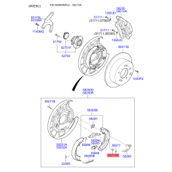 Пружина прижимная колодок стояночного тормоза 58272-2E000 Mobis