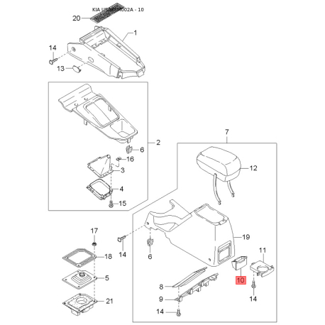 Манжета (сальник) полуоси левая (полуось передняя левая) 0K011-27165 Mobis - 0K01127165 - схема с каталога 10, USAKFM002A 0K01127165