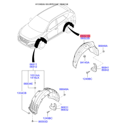 Обшивка (подкрылок), колесная ниша левая 86821-D3000 Mobis