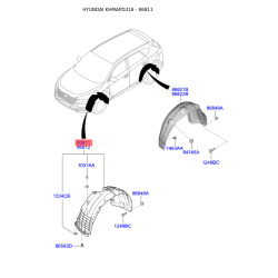 Обшивка (подкрылок), колесная ниша левая 86811-D3500 Mobis
