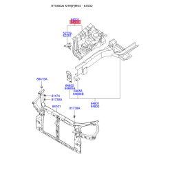 Брызговик передний без лонжерона правый 64502-2E010 Mobis