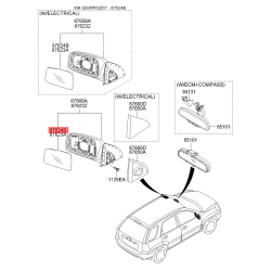 Дзеркальний елемент зовнішнього дзеркала задній правий 87621-0Z100 Mobis