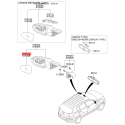 Дзеркальний елемент зовнішнього дзеркала задній лівий 87611-3W350 Mobis