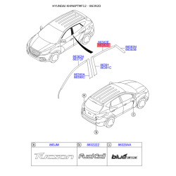 Облицовка / защитная накладка, боковина правая верхняя 86392-2S000 Mobis