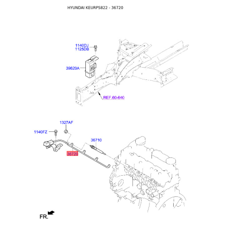 Ізолятор, свічка розжарювання 36720-2F010 Mobis - 367202F010 - схема з каталогу 36720, KEURPS822 367202F010
