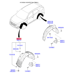 Обшивка (подкрылок), колесная ниша левая 86811-D7000 Mobis
