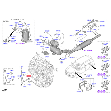 Датчик тиску олії 94751-2F100 Mobis - 947512F100 - схема з каталогу 94770, SEURPF119 947512F100