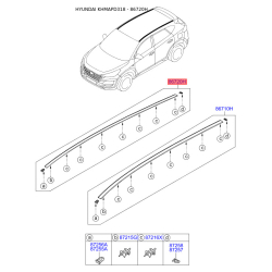 Молдинг крыши правый 87240-D3000 Mobis