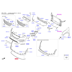 Накладка бампера нижня (губа) 86567-D3000 Mobis