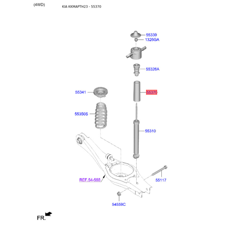 Пылезащитный комплект амортизатора 55370-G2000 Mobis - 55370G2000 - схема с каталога 55370, KKMAPTH23 55370G2000