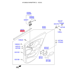 Уплотнитель (прокладка), боковое стекло правый 83241-2S000 Mobis