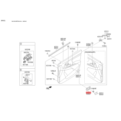 Ручка дверей, внутрішнє обладнання ліва 82610-3U000 Mobis