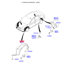 Обшивка (подкрылок), колесная ниша правая 86812-2H010 Mobis