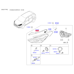 Крепление фары, освещение правое 92141-D3000 Mobis