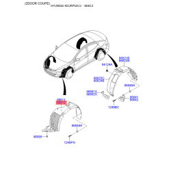 Обшивка (подкрылок), колесная ниша правая 86812-3X000 Mobis