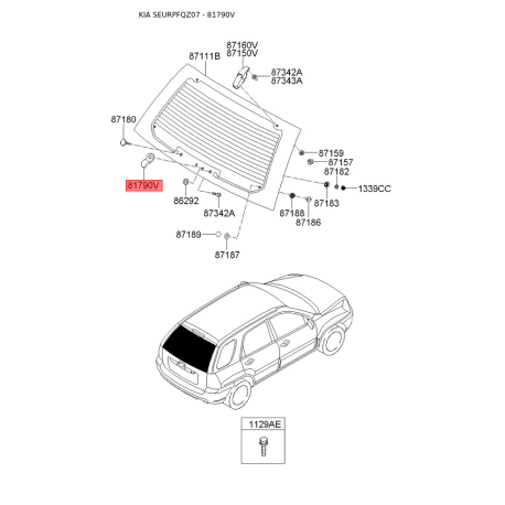 Ручка задніх дверей 81790-2E010 Mobis - 817902E010 - схема з каталогу 81790V, SEURPFQZ07 817902E010