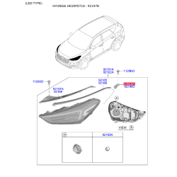 Крепление фары, освещение левое 92132-D7500 Mobis