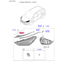 Крепление фары, освещение левое 92131-D7500 Mobis