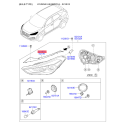 Кріплення фари, освітлення ліве 92131-D7000 Mobis