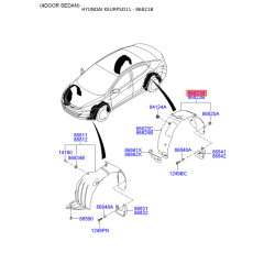 Обшивка (подкрылок), колесная ниша левая 86821-3X100 Mobis