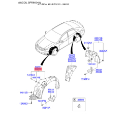 Обшивка (подкрылок), колесная ниша правая 86812-3S500 Mobis
