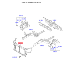 Облицювання передка (морда) 64101-4R000 Mobis