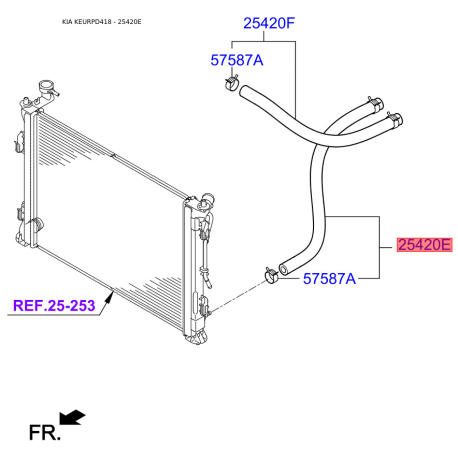 Масляный шланг 25420-C1000 Mobis - 25420C1000 - схема с каталога 25420E, KEURPD418 25420C1000