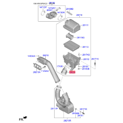 Прокладка, рукав воздухозаборника - корпус воздушн. фильтра 28116-F2100 Mobis