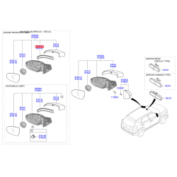 Повторитель поворотов на зеркале левый 87613-D3000 Mobis