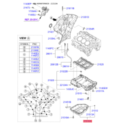 Масляный поддон нижний 21510-3C150 Mobis