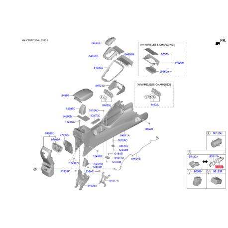 Прикуриватель 95120-4F000 Mobis - 951204F000 - схема с каталога 95120, CEURPIX24 951204F000