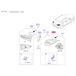 Фонарь задний правый 92402-D3000 Mobis